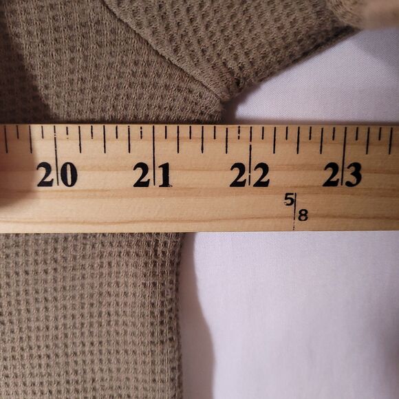 Lacoste Thermal Shirt Mens Medium Brown Waffle Knit Sleepwear - Picture 8 of 12